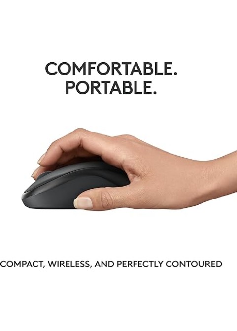 Wireless Mouse, 2.4GHz with USB Mini Receiver- Graphite