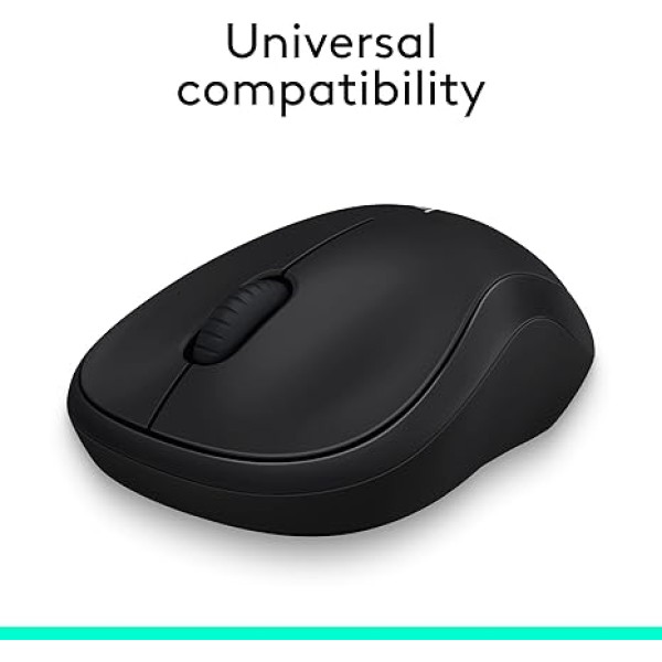 Wireless Mouse, 2.4GHz with USB Mini Receiver- Black