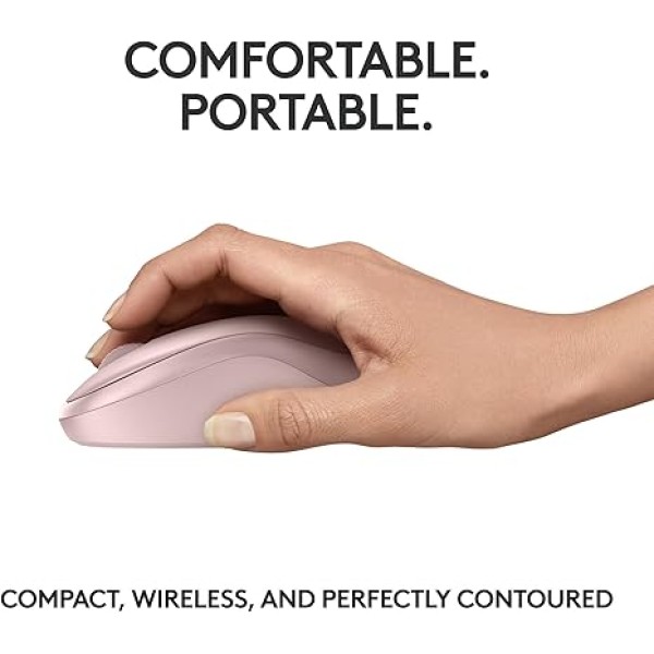 Wireless Mouse, 2.4GHz with USB Mini Receiver- Rose