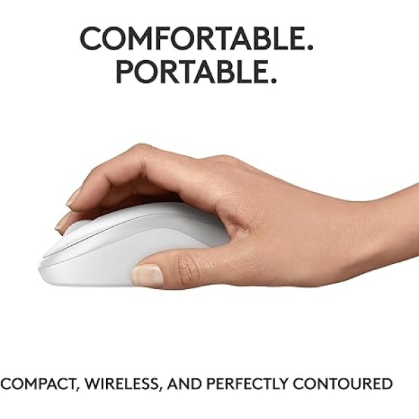 Wireless Mouse, 2.4GHz with USB Mini Receiver- Off White