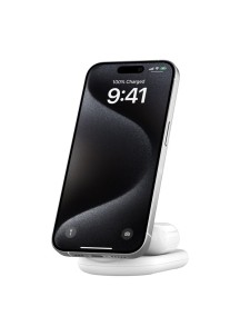 Qi2 2-in-1 Foldable Wireless Charger (15W)-WHITE