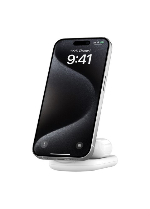 Qi2 2-in-1 Foldable Wireless Charger (15W)-WHITE